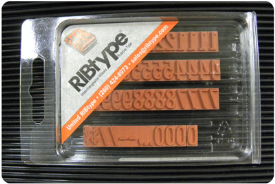 FB15 RIBtype Rubber Stamp Set has 3/8" Letters & Numbers • Make your own stamps and change as needed. • Buy online! Find additional sizes, stamps, ink, demos and more.
