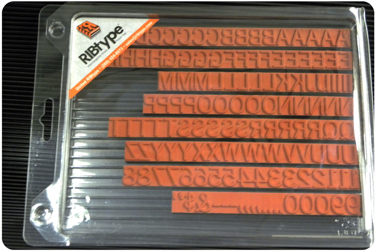 TA16 RIBtype Rubber Stamp Set: 1/2 inch Letters and Numbers