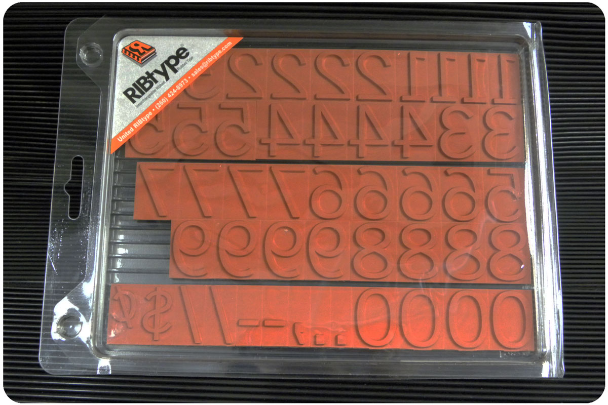 TA19 RIBtype Rubber Stamp Set: 1 inch Letters and Numbers