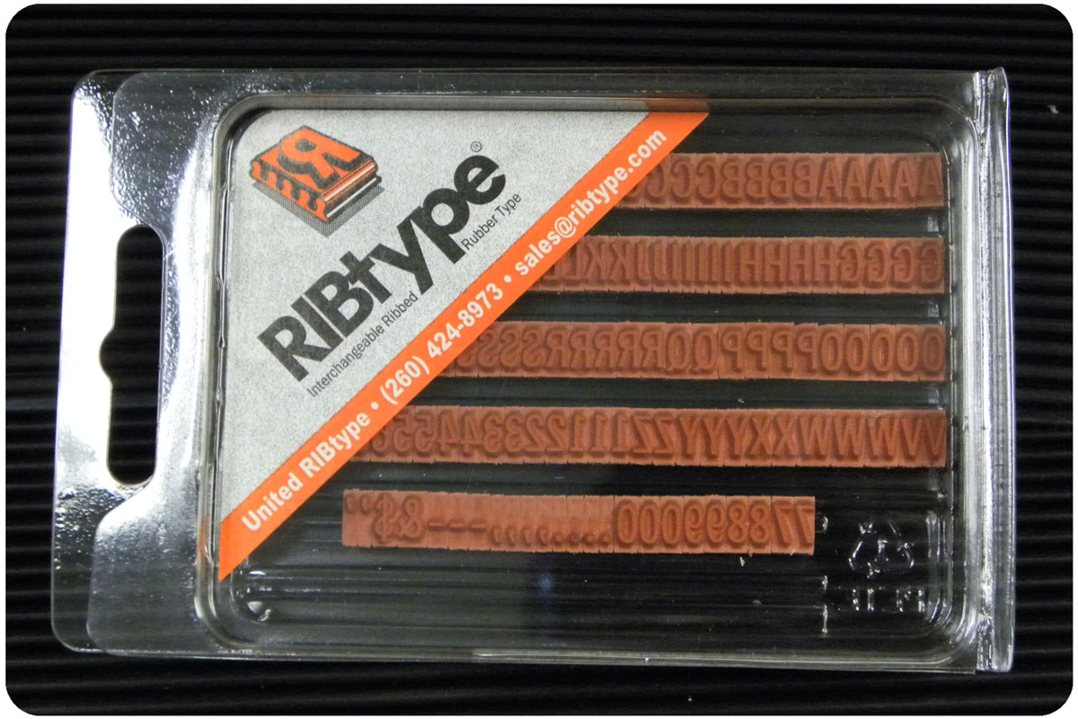 TB12 RIBtype Rubber Stamp Set: 3/16 inch Condensed Letters