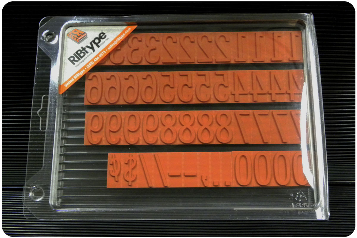 FB19 RIBtype Rubber Stamp Set 1 inch Numbers