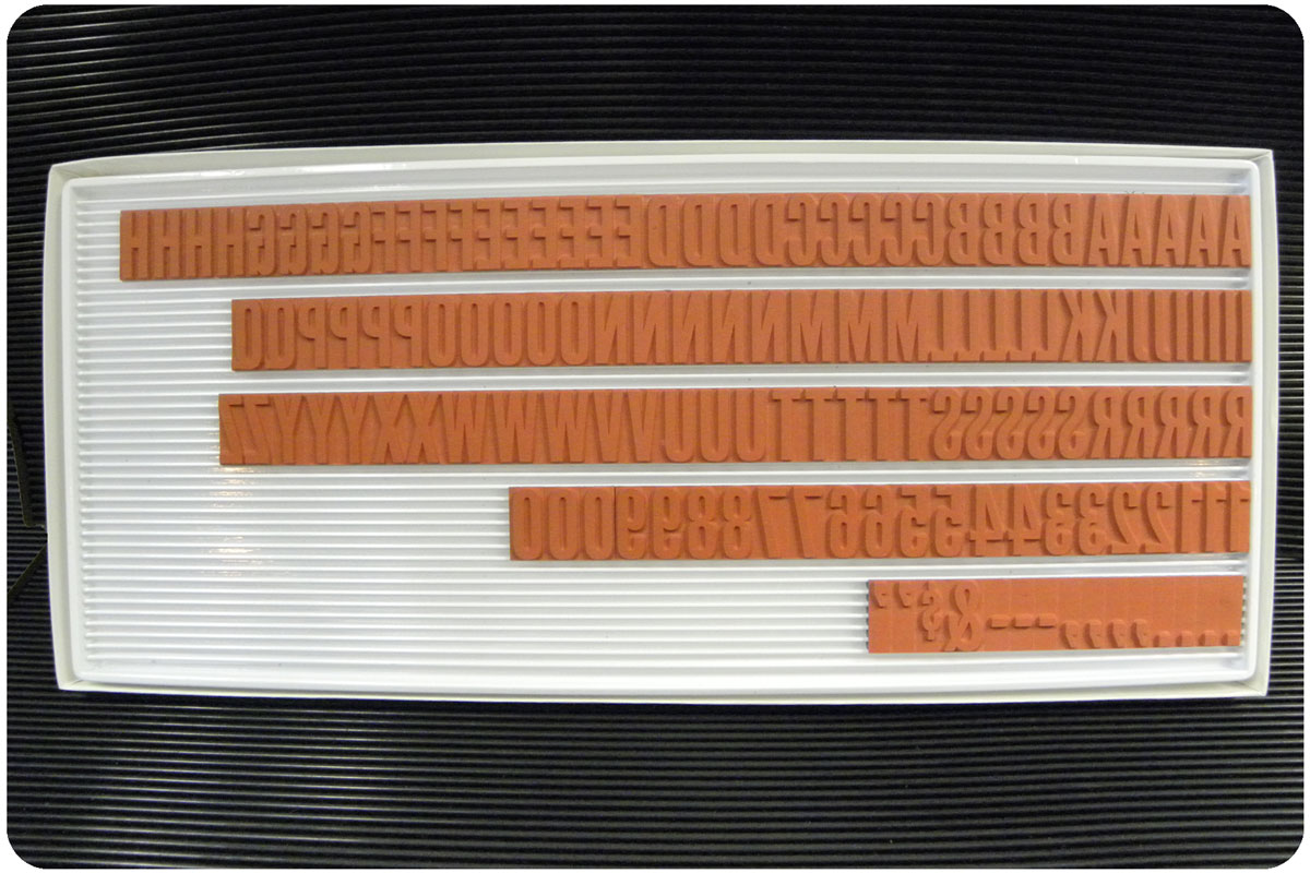 TG78 RIBtype Rubber Stamp Set: 3/4 inch Bold Letters and Numbers