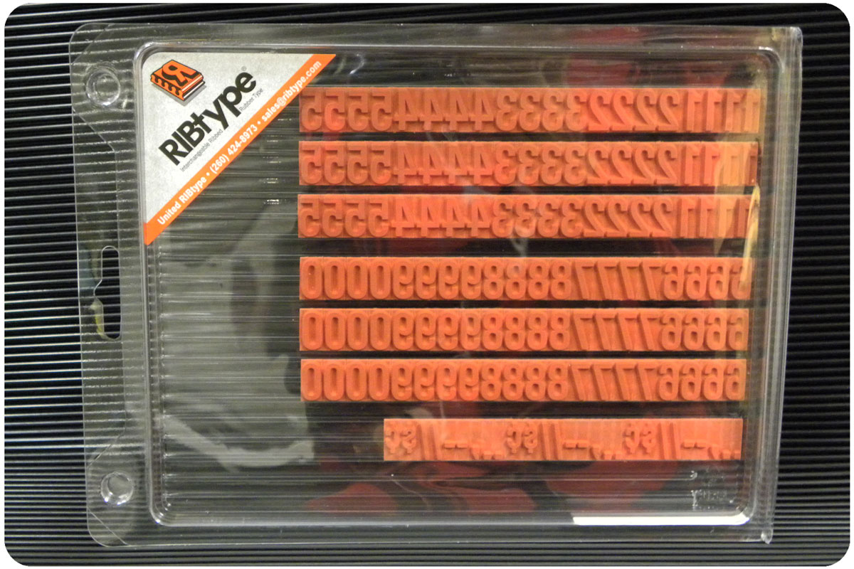 フォーマットC ワンドロップ FU76VP RIBtype Rubber Stamp Set: 1/2 inch Bold Numbers Value Pack